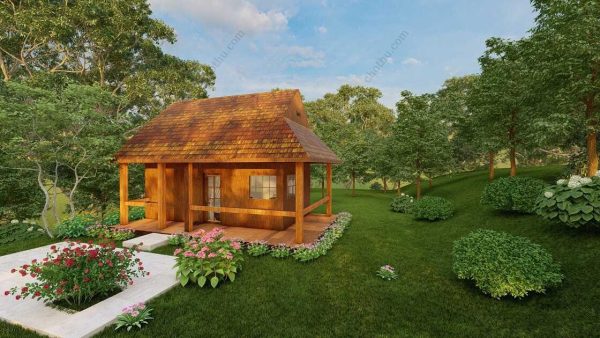 Bản vẽ kiến ​​trúc - Cabin hiện đại 7,8x4,9m có gác xép - Bản thiết kế nhà nghỉ dưỡng tùy chỉnh - Hình ảnh 5