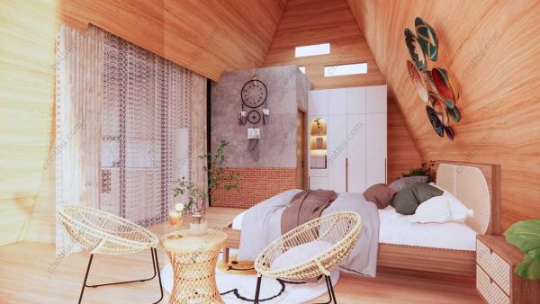 Bản vẽ kiến ​​trúc - Cabin hiện đại 10,8x8m có gác xép - Bản thiết kế nhà nghỉ dưỡng tùy chỉnh - Hình ảnh 19
