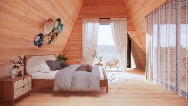 Bản vẽ kiến ​​trúc - Cabin hiện đại 10,8x8m có gác xép - Bản thiết kế nhà nghỉ dưỡng tùy chỉnh - Hình ảnh 20
