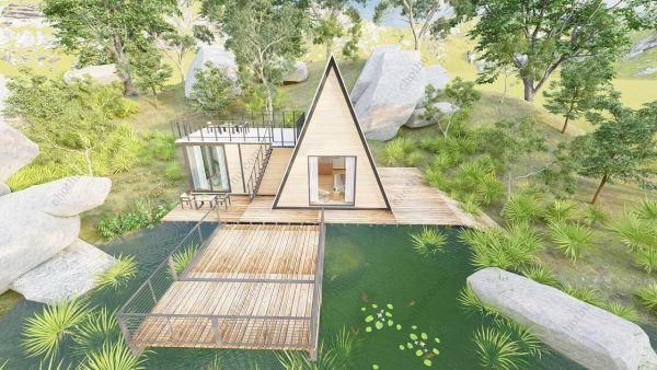 Bản vẽ kiến ​​trúc - Cabin hiện đại 10,8x8m có gác xép - Bản thiết kế nhà nghỉ dưỡng tùy chỉnh - Hình ảnh 7