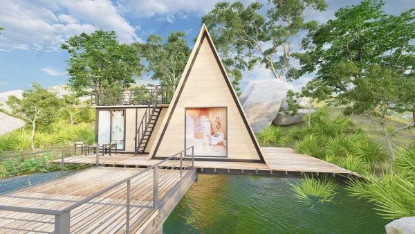 Bản vẽ kiến ​​trúc - Cabin hiện đại 10,8x8m có gác xép - Bản thiết kế nhà nghỉ dưỡng tùy chỉnh - Hình ảnh 8