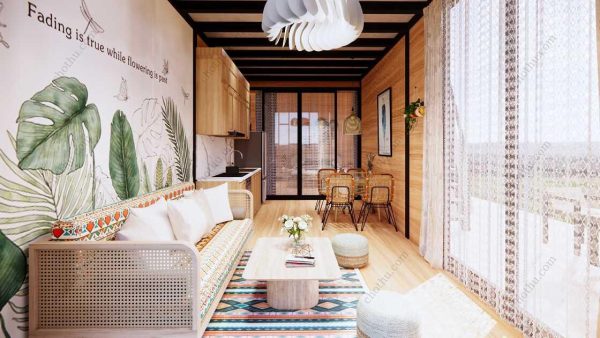 Bản vẽ kiến ​​trúc - Cabin hiện đại 10,8x8m có gác xép - Bản thiết kế nhà nghỉ dưỡng tùy chỉnh - Hình ảnh 9