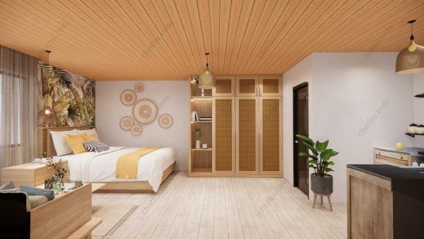 Bản vẽ kiến ​​trúc nhà gỗ hiện đại 6,5x6,5m - Bản thiết kế nhà nghỉ dưỡng tùy chỉnh - Hình ảnh 12