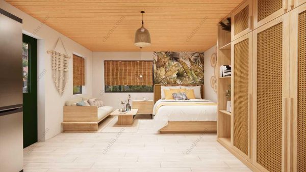 Bản vẽ kiến ​​trúc nhà gỗ hiện đại 6,5x6,5m - Bản thiết kế nhà nghỉ dưỡng tùy chỉnh - Hình ảnh 13
