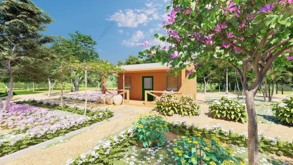 Bản vẽ kiến ​​trúc nhà gỗ hiện đại 6,5x6,5m - Bản thiết kế nhà nghỉ dưỡng tùy chỉnh - Hình ảnh 8