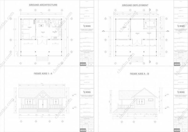 Bản vẽ kiến ​​trúc nhà gỗ hiện đại 10,3x5,3m - Bản thiết kế nhà nghỉ dưỡng tùy chỉnh - Hình ảnh 2