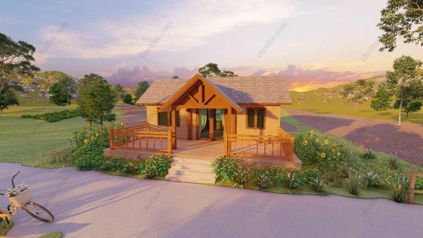 Bản vẽ kiến ​​trúc nhà gỗ hiện đại 10,3x5,3m - Bản thiết kế nhà nghỉ dưỡng tùy chỉnh - Hình ảnh 4
