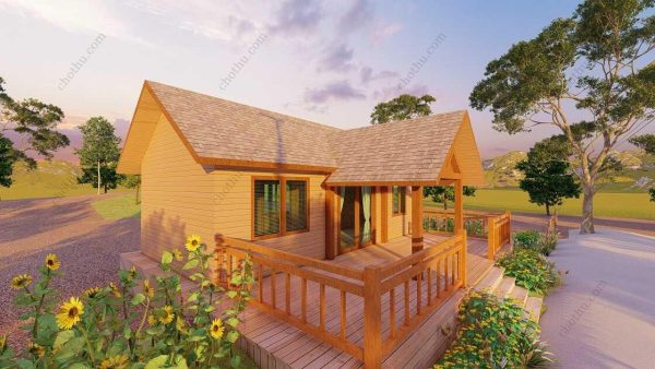 Bản vẽ kiến ​​trúc nhà gỗ hiện đại 10,3x5,3m - Bản thiết kế nhà nghỉ dưỡng tùy chỉnh - Hình ảnh 6