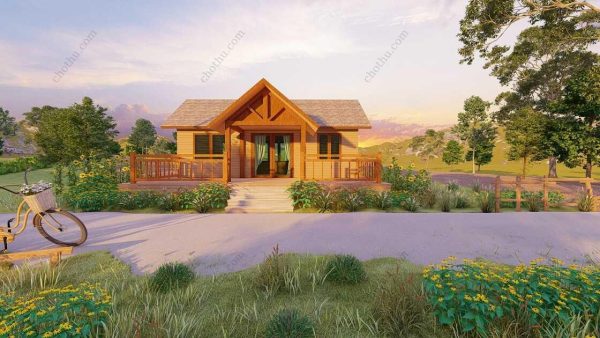 Bản vẽ kiến ​​trúc nhà gỗ hiện đại 10,3x5,3m - Bản thiết kế nhà nghỉ dưỡng tùy chỉnh - Hình ảnh 7