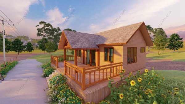 Bản vẽ kiến ​​trúc nhà gỗ hiện đại 10,3x5,3m - Bản thiết kế nhà nghỉ dưỡng tùy chỉnh - Hình ảnh 8