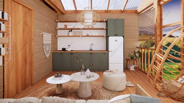 Bản vẽ kiến ​​trúc nhà gỗ hiện đại 11,6x4,6m - Bản thiết kế nhà nghỉ dưỡng tùy chỉnh - Hình ảnh 15