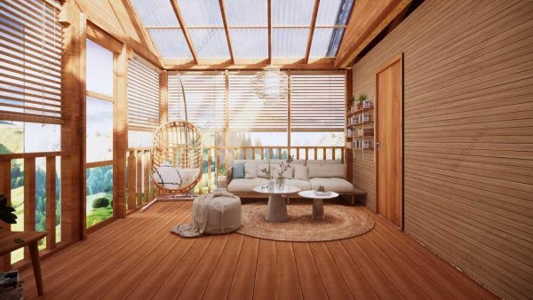 Bản vẽ kiến ​​trúc nhà gỗ hiện đại 11,6x4,6m - Bản thiết kế nhà nghỉ dưỡng tùy chỉnh - Hình ảnh 16