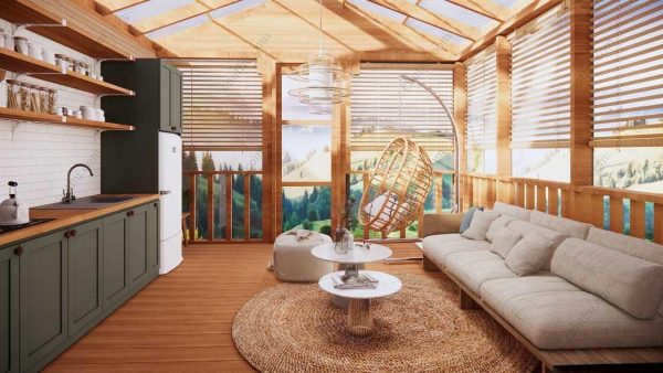 Bản vẽ kiến ​​trúc nhà gỗ hiện đại 11,6x4,6m - Bản thiết kế nhà nghỉ dưỡng tùy chỉnh - Hình ảnh 17