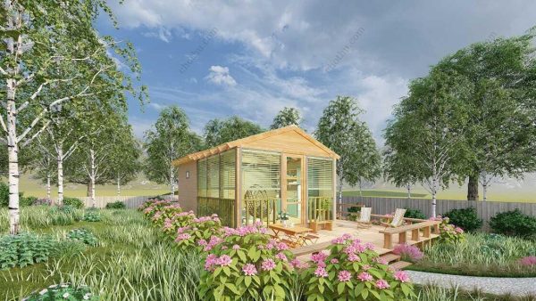 Bản vẽ kiến ​​trúc nhà gỗ hiện đại 11,6x4,6m - Bản thiết kế nhà nghỉ dưỡng tùy chỉnh - Hình ảnh 7