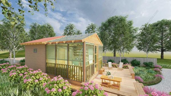 Bản vẽ kiến ​​trúc nhà gỗ hiện đại 11,6x4,6m - Bản thiết kế nhà nghỉ dưỡng tùy chỉnh - Hình ảnh 8
