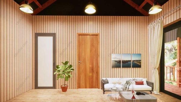 Bản vẽ kiến ​​trúc nhà gỗ hiện đại 7,5x6m - Bản thiết kế nhà nghỉ dưỡng tùy chỉnh - Hình ảnh 10