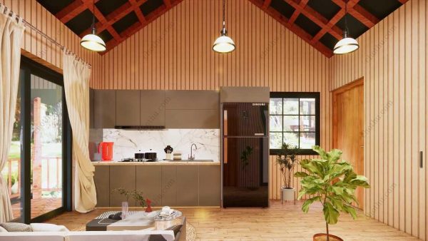 Bản vẽ kiến ​​trúc nhà gỗ hiện đại 7,5x6m - Bản thiết kế nhà nghỉ dưỡng tùy chỉnh - Hình ảnh 12