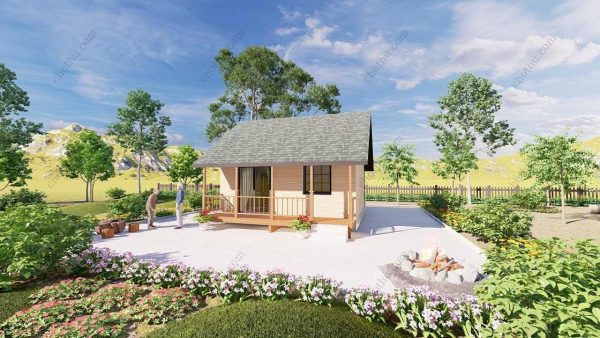 Bản vẽ kiến ​​trúc nhà gỗ hiện đại 7,5x6m - Bản thiết kế nhà nghỉ dưỡng tùy chỉnh - Hình ảnh 3