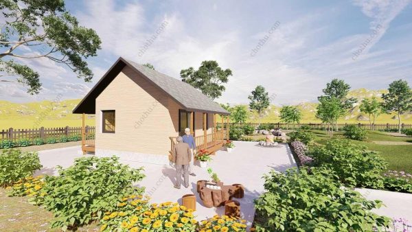 Bản vẽ kiến ​​trúc nhà gỗ hiện đại 7,5x6m - Bản thiết kế nhà nghỉ dưỡng tùy chỉnh - Hình ảnh 6