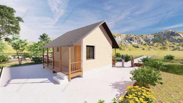 Bản vẽ kiến ​​trúc nhà gỗ hiện đại 7,5x6m - Bản thiết kế nhà nghỉ dưỡng tùy chỉnh - Hình ảnh 7