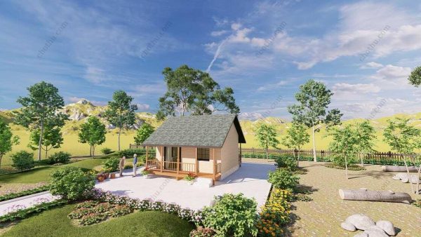 Bản vẽ kiến ​​trúc nhà gỗ hiện đại 7,5x6m - Bản thiết kế nhà nghỉ dưỡng tùy chỉnh - Hình ảnh 9