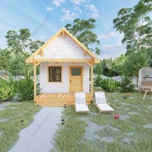 Bản vẽ kiến ​​trúc nhà gỗ hiện đại 8x4m - Bản thiết kế nhà nghỉ dưỡng tùy chỉnh