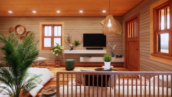 Bản vẽ kiến ​​trúc nhà gỗ hiện đại 8x4m - Bản thiết kế nhà nghỉ dưỡng tùy chỉnh - Hình ảnh 12