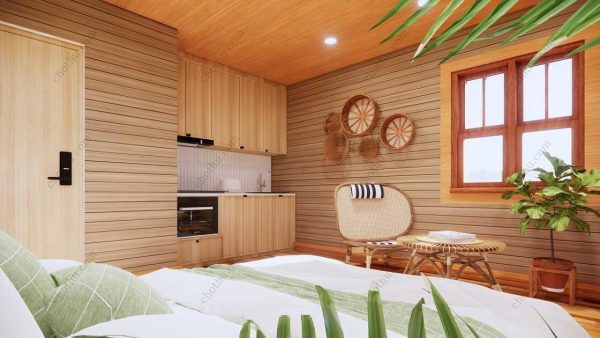 Bản vẽ kiến ​​trúc nhà gỗ hiện đại 8x4m - Bản thiết kế nhà nghỉ dưỡng tùy chỉnh - Hình ảnh 14