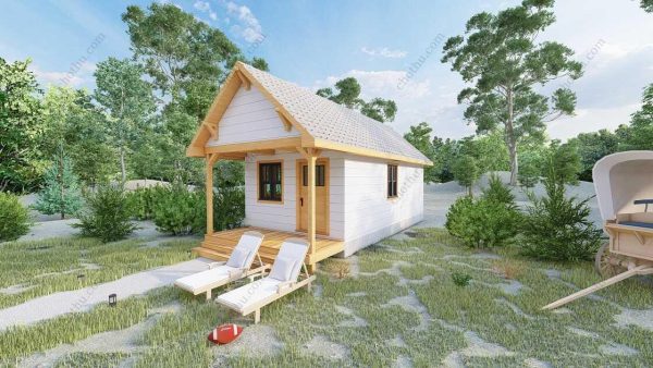 Bản vẽ kiến ​​trúc nhà gỗ hiện đại 8x4m - Bản thiết kế nhà nghỉ dưỡng tùy chỉnh - Hình ảnh 4