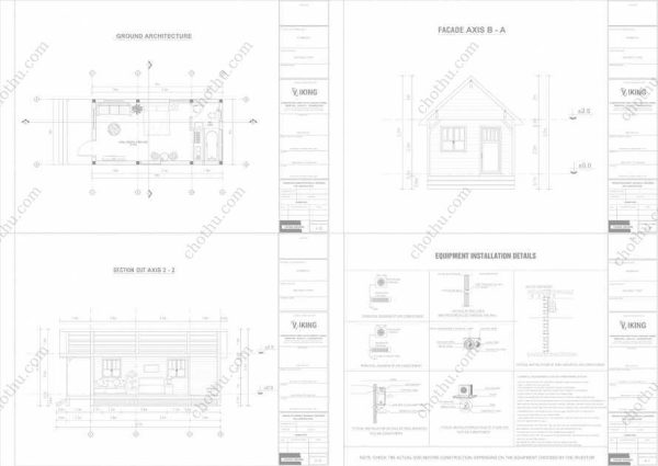 Bản vẽ kiến ​​trúc nhà gỗ hiện đại 8x4m - Bản thiết kế nhà nghỉ dưỡng tùy chỉnh - Hình ảnh 2