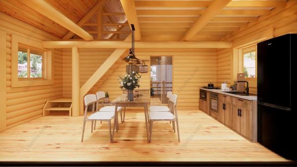 Bản vẽ kiến ​​trúc - Cabin hiện đại 9,7x9m có gác xép - Bản thiết kế nhà nghỉ dưỡng tùy chỉnh - Hình ảnh 12