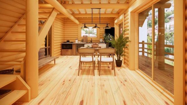 Bản vẽ kiến ​​trúc - Cabin hiện đại 9,7x9m có gác xép - Bản thiết kế nhà nghỉ dưỡng tùy chỉnh - Hình ảnh 13