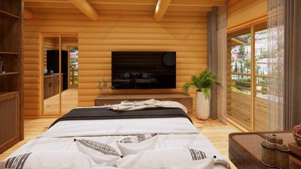 Bản vẽ kiến ​​trúc - Cabin hiện đại 9,7x9m có gác xép - Bản thiết kế nhà nghỉ dưỡng tùy chỉnh - Hình ảnh 15