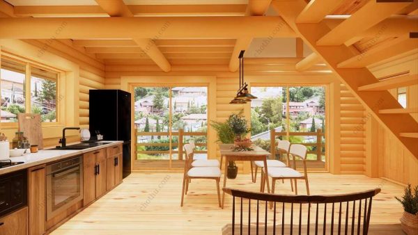 Bản vẽ kiến ​​trúc - Cabin hiện đại 9,7x9m có gác xép - Bản thiết kế nhà nghỉ dưỡng tùy chỉnh - Hình ảnh 16