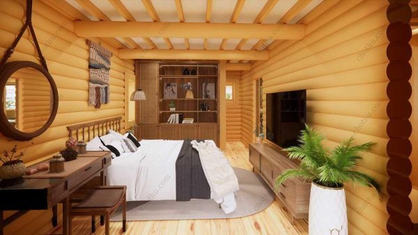 Bản vẽ kiến ​​trúc - Cabin hiện đại 9,7x9m có gác xép - Bản thiết kế nhà nghỉ dưỡng tùy chỉnh - Hình ảnh 17