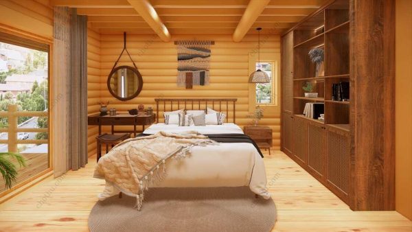 Bản vẽ kiến ​​trúc - Cabin hiện đại 9,7x9m có gác xép - Bản thiết kế nhà nghỉ dưỡng tùy chỉnh - Hình ảnh 18