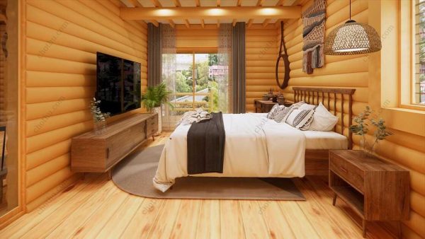 Bản vẽ kiến ​​trúc - Cabin hiện đại 9,7x9m có gác xép - Bản thiết kế nhà nghỉ dưỡng tùy chỉnh - Hình ảnh 19