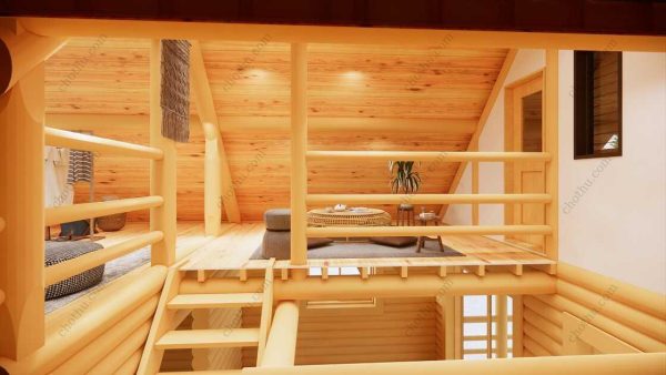 Bản vẽ kiến ​​trúc - Cabin hiện đại 9,7x9m có gác xép - Bản thiết kế nhà nghỉ dưỡng tùy chỉnh - Hình ảnh 23