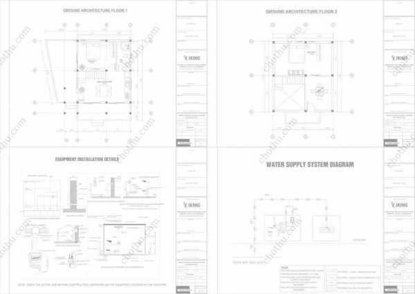 Bản vẽ kiến ​​trúc - Cabin hiện đại 9,7x9m có gác xép - Bản thiết kế nhà nghỉ dưỡng tùy chỉnh - Hình ảnh 2