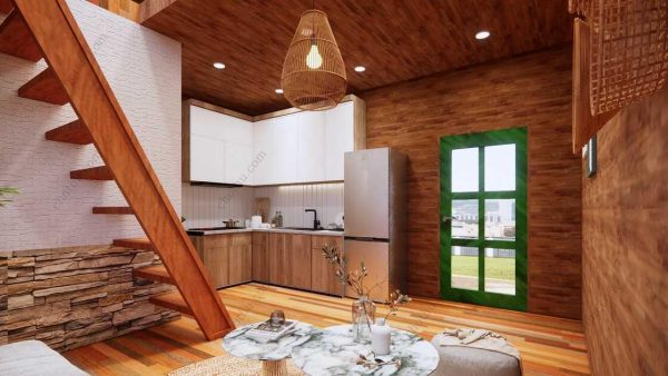 Bản vẽ kiến ​​trúc - Cabin hiện đại 6,5x6,8m có gác xép - Bản thiết kế nhà nghỉ dưỡng tùy chỉnh - Hình ảnh 15