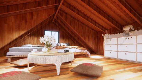 Bản vẽ kiến ​​trúc - Cabin hiện đại 6,5x6,8m có gác xép - Bản thiết kế nhà nghỉ dưỡng tùy chỉnh - Hình ảnh 17
