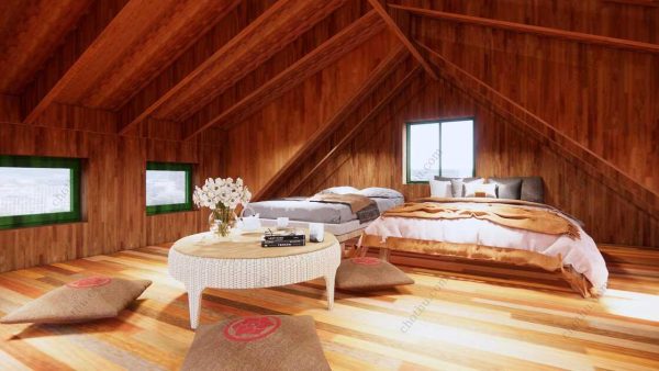 Bản vẽ kiến ​​trúc - Cabin hiện đại 6,5x6,8m có gác xép - Bản thiết kế nhà nghỉ dưỡng tùy chỉnh - Hình ảnh 18