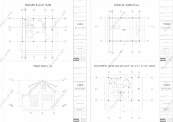Bản vẽ kiến ​​trúc - Cabin hiện đại 6,5x6,8m có gác xép - Bản thiết kế nhà nghỉ dưỡng tùy chỉnh - Hình ảnh 2