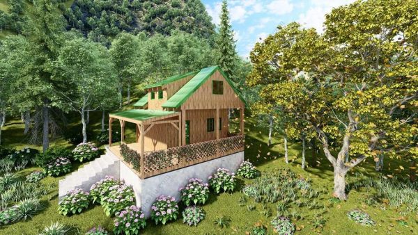Bản vẽ kiến ​​trúc - Cabin hiện đại 6,5x6,8m có gác xép - Bản thiết kế nhà nghỉ dưỡng tùy chỉnh - Hình ảnh 6