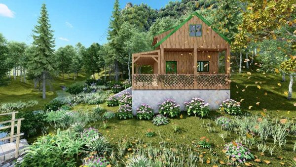 Bản vẽ kiến ​​trúc - Cabin hiện đại 6,5x6,8m có gác xép - Bản thiết kế nhà nghỉ dưỡng tùy chỉnh - Hình ảnh 7