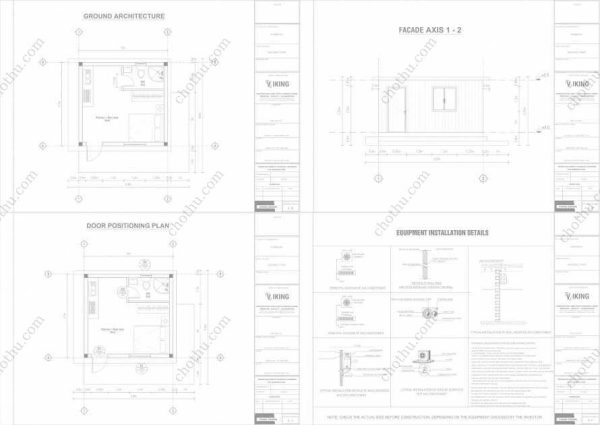 Bản vẽ kiến ​​trúc nhà gỗ hiện đại 5x4,8m - Bản thiết kế nhà nghỉ dưỡng tùy chỉnh - Hình ảnh 2