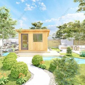 Bản vẽ kiến ​​trúc nhà gỗ hiện đại 5x4,8m - Bản thiết kế nhà nghỉ dưỡng tùy chỉnh