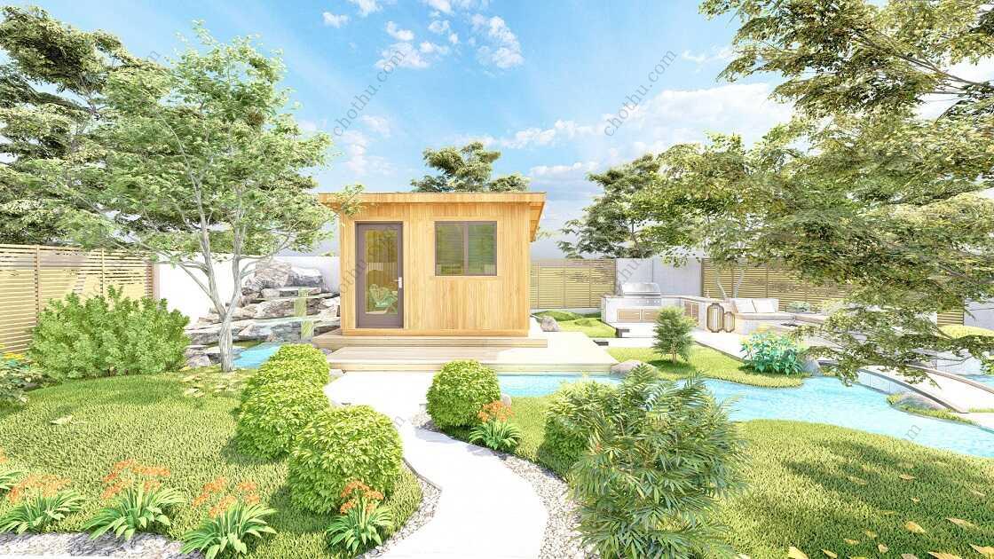 Bản vẽ kiến ​​trúc nhà gỗ hiện đại 5x4,8m - Bản thiết kế nhà nghỉ dưỡng tùy chỉnh