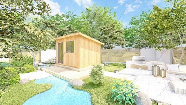 Bản vẽ kiến ​​trúc nhà gỗ hiện đại 5x4,8m - Bản thiết kế nhà nghỉ dưỡng tùy chỉnh - Hình ảnh 5