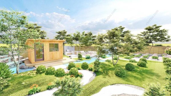 Bản vẽ kiến ​​trúc nhà gỗ hiện đại 5x4,8m - Bản thiết kế nhà nghỉ dưỡng tùy chỉnh - Hình ảnh 8